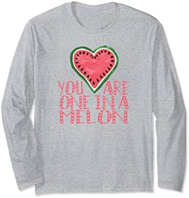 Unisex You are one in a melon funny Valentine Long Sleeve T-Shirt Medium Heather Grey