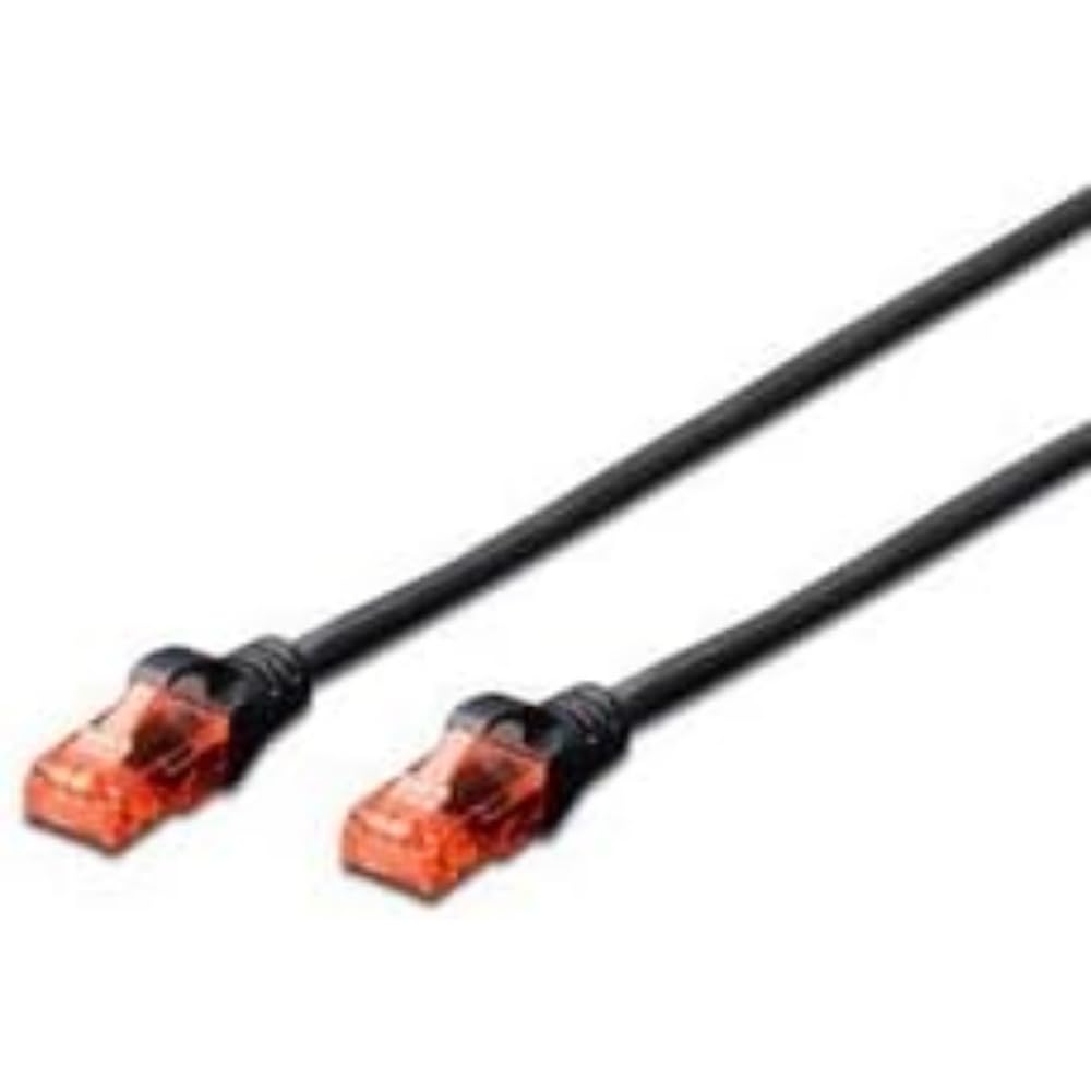 ewent IM1014 Cat 6 U/UTP Patch Network Cable, AWG 24/7, 2 RJ45 Connectors Black Black 2 MT