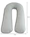 AngQi 65-inch Full Body Support Pillow with Washable Jersey Cover, U Shaped Pregnancy Pillow Maternity Pillow, Gray
