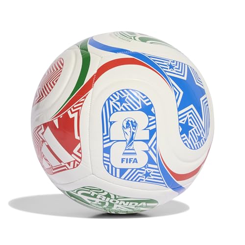 Balón Trionda Club de la Copa Mundial de la FIFA 26 Unisex, Blanco/Rojo Vivo/Azul Gloria/Verde, 4