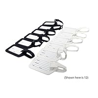 MeowInc. 3.5" Luggage Bag Name Tags for Travel Strong Polymer Set - Package Quantity Variations - Black and White Color Mix (16)