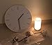 Simple Modern White Round Wooden Wall Clock 11 inch Non-Ticking one AA Battery Powered (Time Bars)