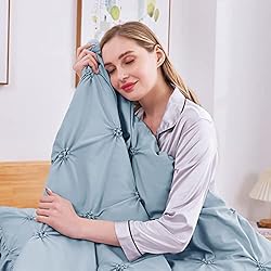 JOLLYVOGUE Light Blue/Ivory Full Size Comforter