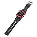 Simpeak Red Rugged Protective Case with Black Strap Bands for Apple Watch 42mm Series 1 Series 2