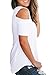 SMALNNIE Cold Shoulder Tshirts for Women Loose Fit Basic Tops and Blouse White XL