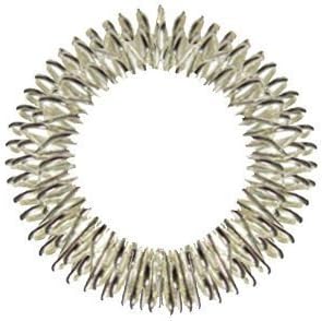 Acusoothe Sujok Acupressure Flexible Massage Bracelet Wrist Band- Provides Energy &amp; Well Being &amp; Relief Against Arthritis, Snoring, Morning Sickness &amp; Nausea- One Size Fits All- Comes In Luxury Velvet Pouch- Silver