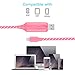 EL-AURORA Lightning to USB Cable 360 Degree Light Up Visible Flowing Glowing LED iPhone Charger Cable to USB Syncing and Data Cord for iPhone 7/7 Plus/6/6 Plus/6s/6s Plus/5/5s and more-3ft (pink)