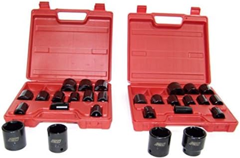 Socket Sets30pc 1/2" Drive Shallow Air Impact Sockets set 15 SAE AND 15 METRIC