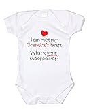 I Can Melt Grandpas Heart, What's Your Superpower? / White Cotton Onesie / Grandpa Onesie