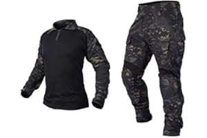 IDOGEAR Men G3 Assault Combat Uniform Set with Knee Pads Multi-camo Camouflage Tactical Airsoft Hunting Paintball Gear