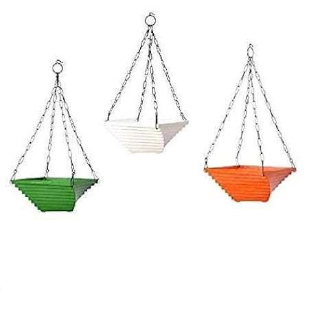 Go Hooked Gardening Hanging Pots | Twister Hanging Planter (Multicolor, 9 Inch, Set of 3)