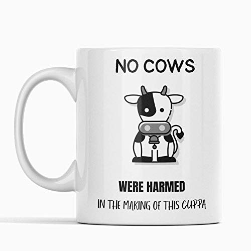 No Cows were Harmed Vegan Mug - Vegan Product - Vegan Gifts for Women - Gifts for Vegans - Vegan Cup - Birthday Present for Vegans - Funny Mugs