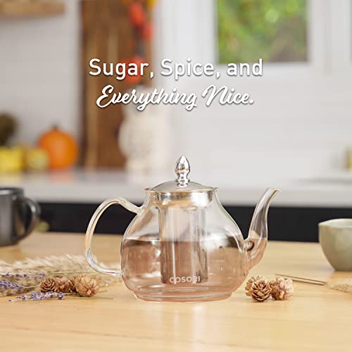 COSORI Glass Teapot Stovetop Safe Gooseneck Kettle with Removable