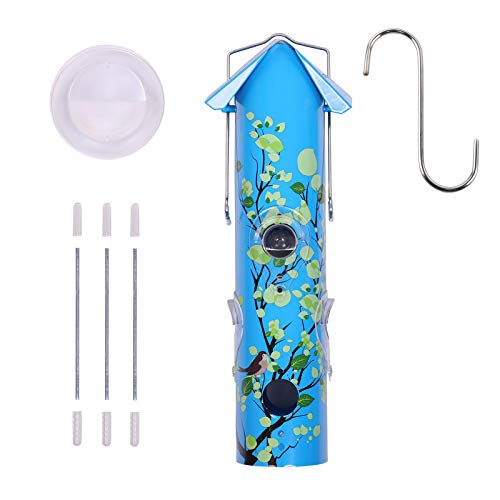 Kingsyard Bird Feeders For Outside Hanging Metal Tube Bird Feeder