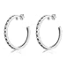 1.50 Inch Beautiful 925 Silver White & Blue Created Sapphire Hoop Earrings