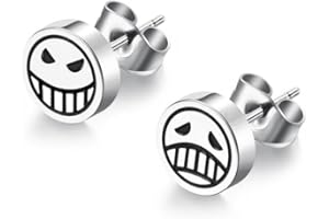 Kogngu Hot Japan Anime One Piece Trafalgar Law Portgas D Ace Stud Earrings & Necklace & Keychain Cosplay