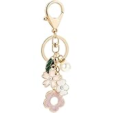 MAFELOE Keychains for Women, Purse Bag Handbags Backpack Key Pendant Charms Decoration Accessories-Petal Combination