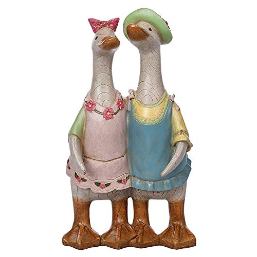 Davids Ducks Country Duck Couple Wood Effect Duck Ornament