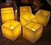 LED Lytes Flameless Candles, 6 Square Ivory Wax Candles 2 Inches X 2 Inches