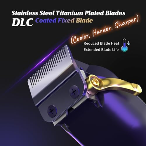 SUPRENT PRO Professional Hair Clipper - Brushless Motor & DLC Coated Blade - Zero Gap Trimmer - Gift Set (Purple)