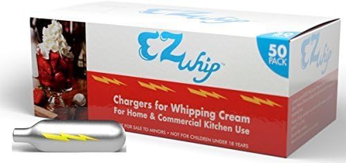 Creamright EZ-Whip Nitrous Oxide Whip Cream Chargers, Box of 50 by Creamright