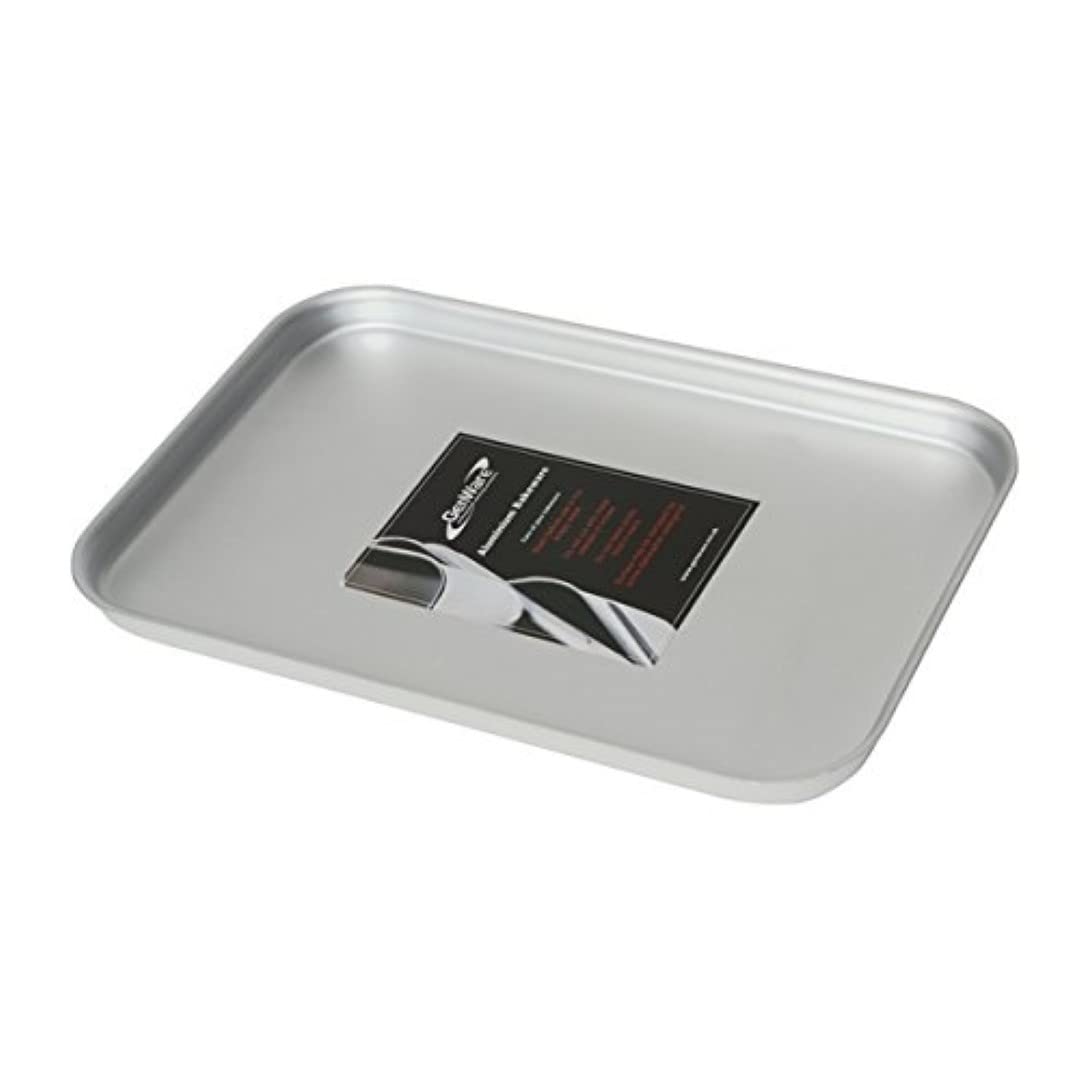 Genware 51-165 Aluminium Oven Baking Sheet, 420mm Length, 305mm Width, 20mm Height