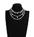 Wowanoo Choker Necklace Set Multilayer Layers Stars Chain Clavicle Necklace Jewelry for Women Threes