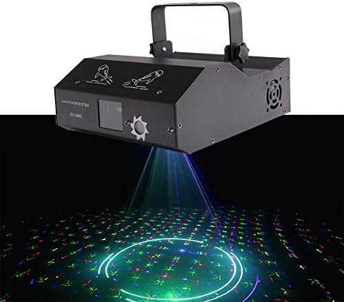 HDZWW Sound Activated Party Lights Dj Lighting, RBG Disco Ball,3D Full Color Laser Pattern Light Sound Control Stage Light KTV Private Room Bar Laser Flash