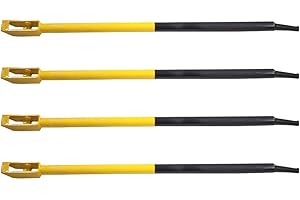 Mytee Products 4 Pack 40" Combination Winch Bar for Flatbed Trailer - Black & Yellow Powder Coated Carbon-Steel Combo Winch Bar with Non-Slip Handle & Square Head for Chain Lever Binders