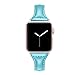 Secbolt Leather Compatible Apple Watch Band 42mm 44mm Iwatch Series 6 5 4 3 2 1 SE Slim Replacement Retro Wristband Strap Iwatch Stainless Steel Buckle, Teal