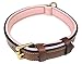 Soft Touch Collars Leather Padded Dog Collar, Brown with Light Pink Padding, Size Medium, Real Genuine Leather
