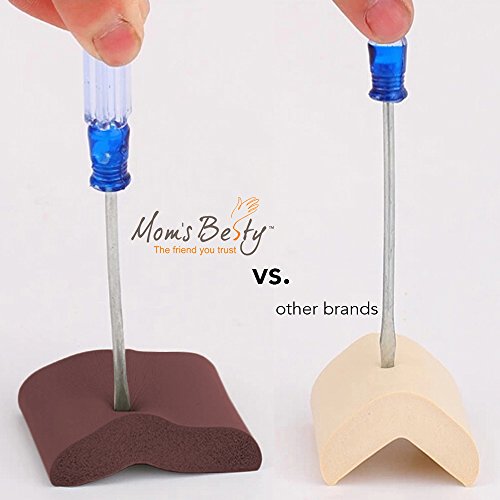 Mom's Besty EXTRA DENSE Child Safety Protectors & Furniture Bumpers Set – 16.2 Ft. Total Coverage (15 Ft. Edge & 4 TAPED Corner Guards) - Coffee Brown - FREE Home Baby Proofing Checklist - Thumbnail 3