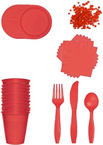 Festive Party Supply Pack (Coral w/ Star Confetti)