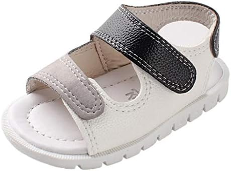 Jamicy ™ Baby Sandals Toddler Shoes Soft Bottom Non-Slip Baby Shoes Newborn Baby Girl boy Cartoon Shoes Sandals First Walker Soft Bottom Shoes Outdoor Running Shoes Leather Toddler Shoes (4.5, White)