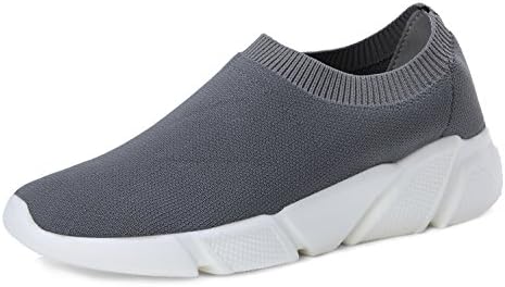 MEILUO Men's Lightweight Breathable Knitted Vamp Casual Sports Shoes Walking Shoes Fashion Sneakers,Grey,10.5 D(M) US