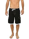 UZZI Men's Relax Long Cargo Swim Trunks Extended Size