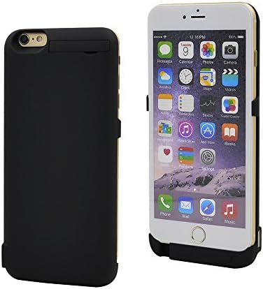 SolokingTM 8200mah External Battery Charger Powered Backup Pack for iphone 6 plus 6s Plus Power Case with Kickstand+slim Fit Slider Design+lightning Charging Port (Black)