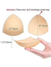 Almohadillas de sujetador con insertos de 6 pares, sujetadores, insertos extraíbles para mejorar el pecho para damaes (beige, negro, blanco)