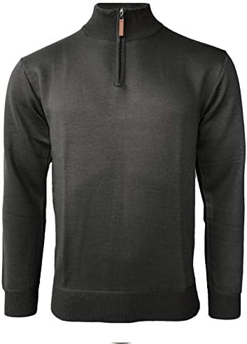 Kapray Clothing Mens Soft Half Zip Funnel Neck Jumper Sweater Top Pullover Top S-XL New