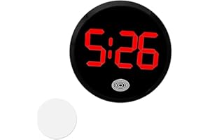 Opuweiy Digital Dashboard Car Clock, Stick On LED Touch Activated Digital Display Clock, Alloy Luminous Interior Decorative Accessory, Universal for Most Cars, E-Bikes, Study Desks (Red)