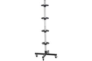Tire Storage Rack with 4 Casters - Heavy-Duty Steel Organizer Holds 4 Tires, Space-Saving Garage Storage Solution (45.7in Tal