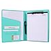 Padfolio Portfolio Folder with Pen - Geila PU Leather Resume Portfolio - Interview/Legal Document Organizer & Business Card Holder for Business School Office Conference - 8.5 x11In Writing Pad, Blue