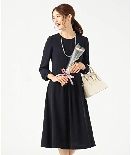 Amazon エニィスィス 洗える レディノーブルタック ワンピース ネイビー系 3 ワンピース チュニック 通販
