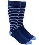 Woodland Stripe Navy Men's Cotton Blend Dress Socks
