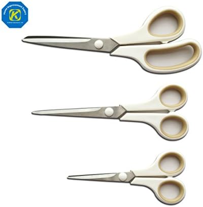 3 Pieces Stainless Steel Soft Grip Handle Kitchen Shears, Crafting-Dressmaking-Sweing Scissors, Home Office Paper Shears