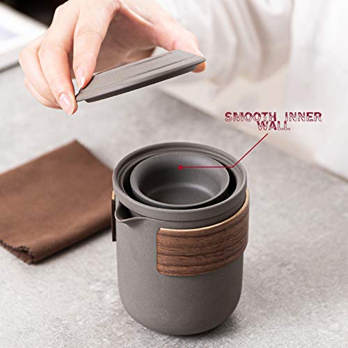 Tragbare Teeservice Porzellan Japanische kleine Teekanne Reise Tea Pot Chinesische Tee Set Mit 1 Topf Und 4 Tassen, Kleine Teeset für Teeliebhaber EIN Sehr Schönes Geschenk – Bild 6