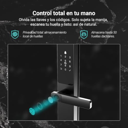 EZVIZ Smart Lock Y2000, 7-in-1 Smart Door Lock, Built-in Wifi Fingerprint Access, Weather-Resistant, Child Safety Lock for Apartment, Villa, Office (Black-Gre, 6068 Mortise)