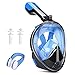 INTEY Snorkel Mask Full Face - 180°View Panoramic Snorkeling Mask, Anti-Fog and Anti-Leak, with Detachable Camera Mount, with Earplug and Nose Clip, Suitable for Snorkeling Swimming (L)