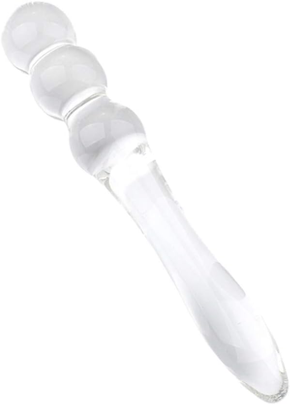 Jiken Transparent Dìlò Beaded Crystal Pluģ Stick Amal Massage Toy