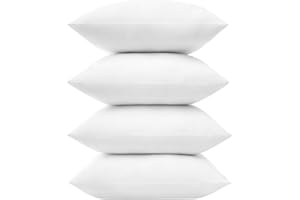 MR.YE Mr. Ye Throw Pillow Inserts Cushion Inserts 18x18 Inches Down Alternative Decorative Pillow Inserts Fluffy Square Form Sham Stuffer for Sofa, Bed and Couch, Set of 4, White
